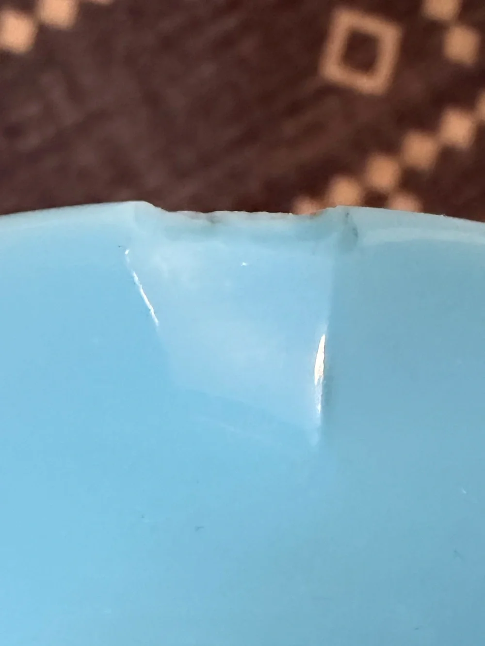Vintage Hand-Finished Blue Opaline Milk Glass Pedestal Bud Vase Scalloped Rim